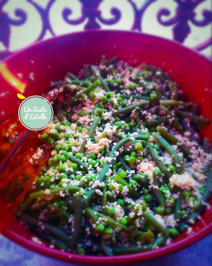 Salade de quinoa haricots verts petits pois