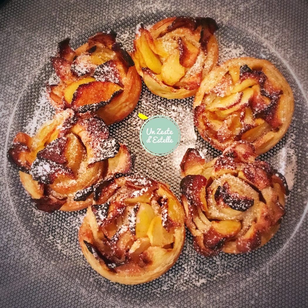 Roses feuilletées aux pommes, sans lactose