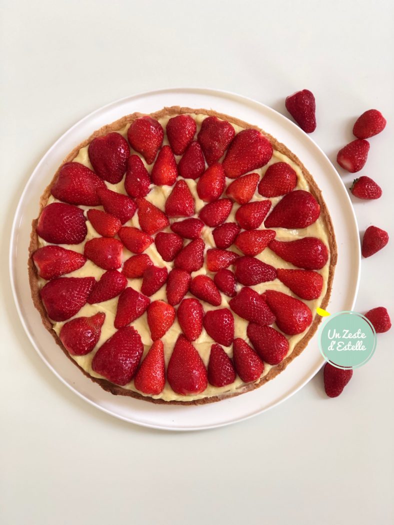 Tarte aux fraises à la crème sans lactose