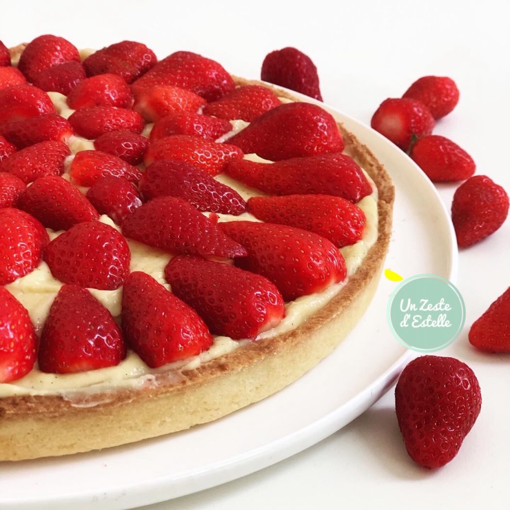 Tarte aux fraises à la crème sans lactose