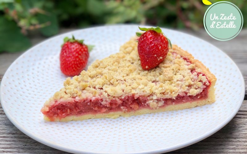 Tarte crumble fraises rhubarbe