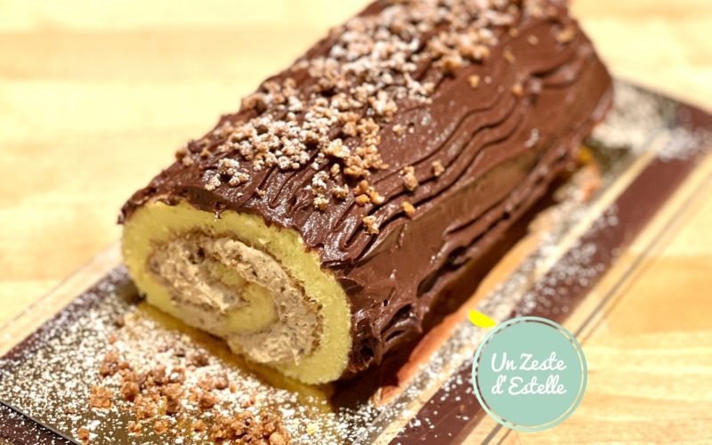 Bûche au praliné chocolat de Noël